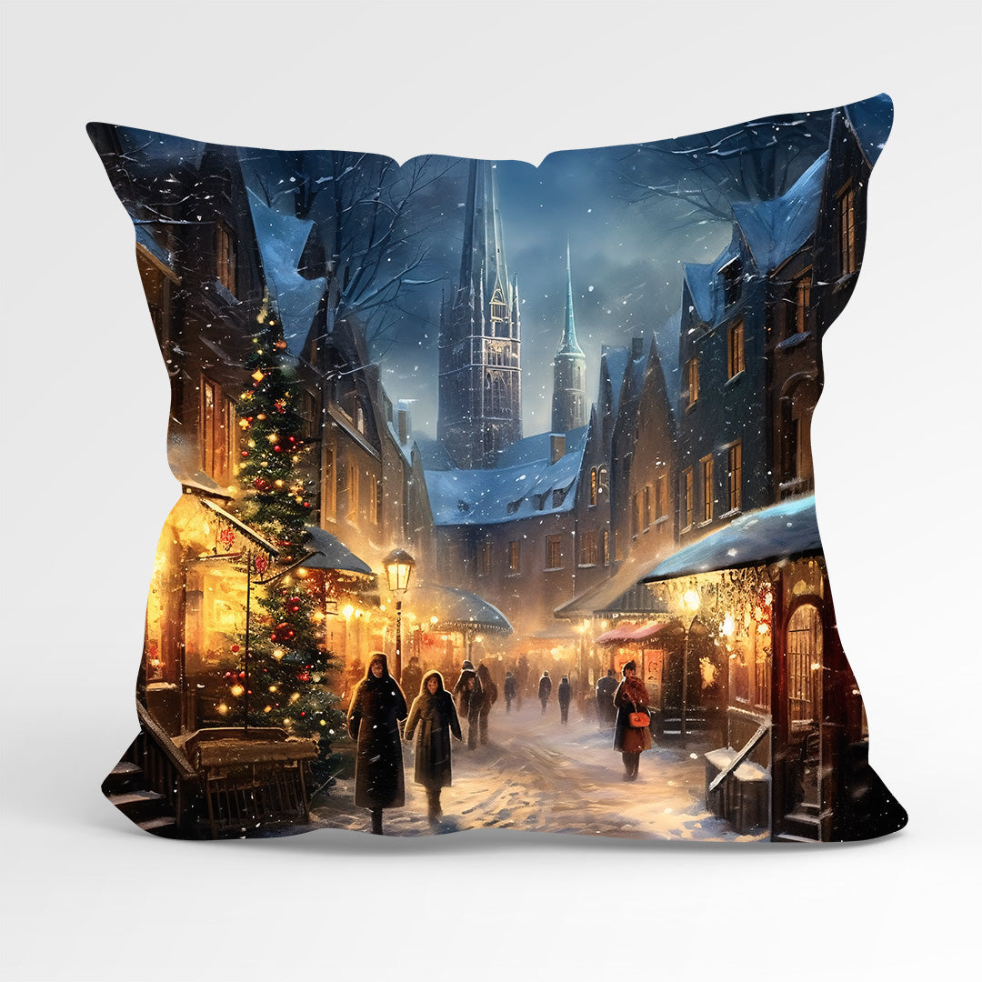 CUSHION Fabric Panel Christmas Town CP-1216