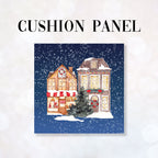 CUSHION Fabric Panel Christmas Town House CP-1217