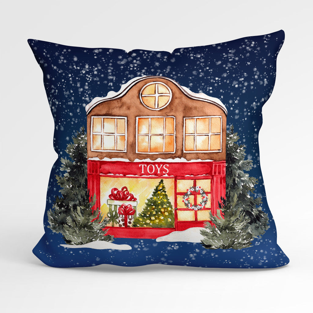 CUSHION Fabric Panel Christmas Toy Shop CP-1219