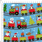 Christmas Train Fabric