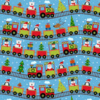Christmas Train Fabric