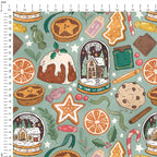 Christmas Treats Sage Fabric