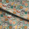 Christmas Treats Sage Fabric