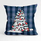 CUSHION Fabric Panel Christmas Tree Blue CP-1223