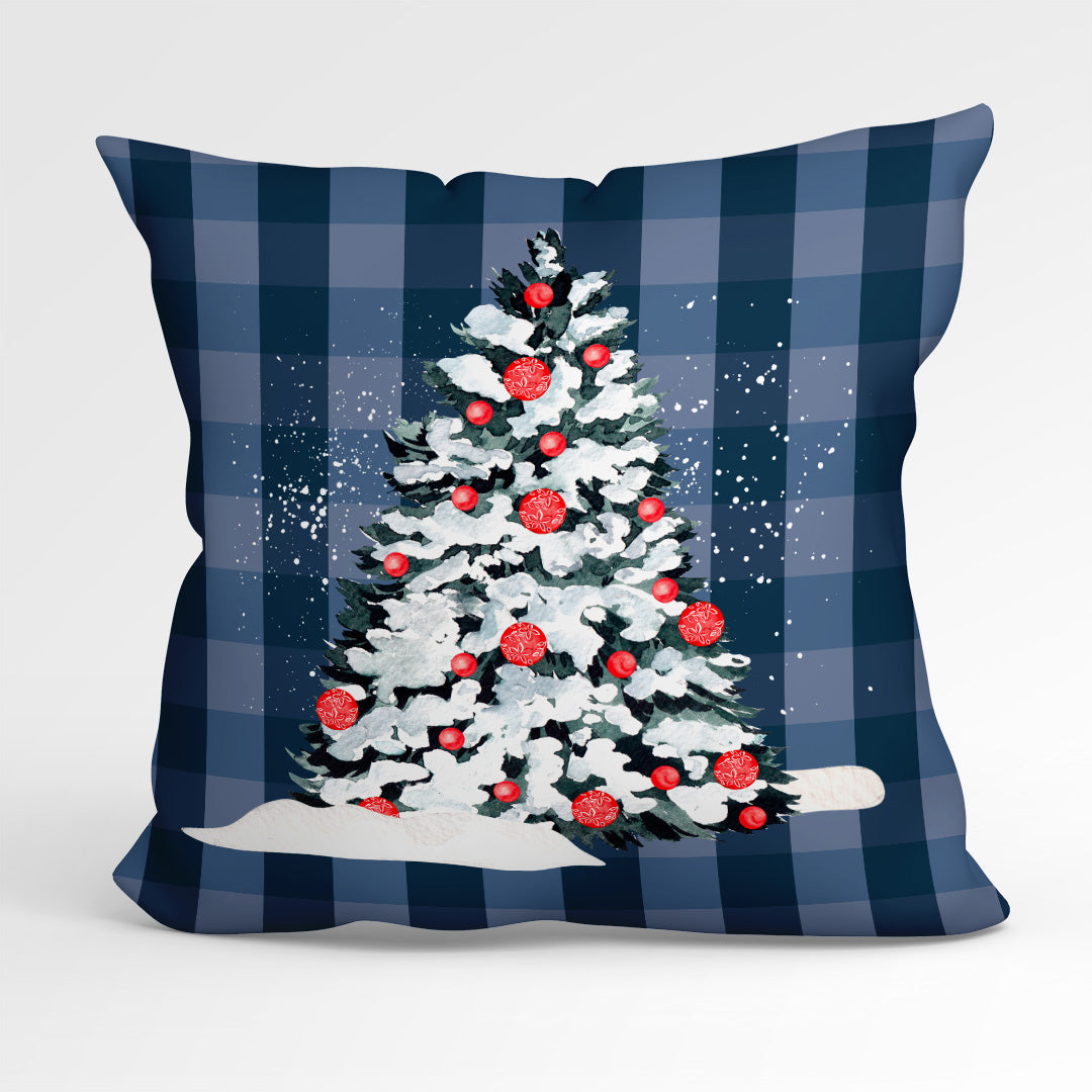 CUSHION Fabric Panel Christmas Tree Blue CP-1223
