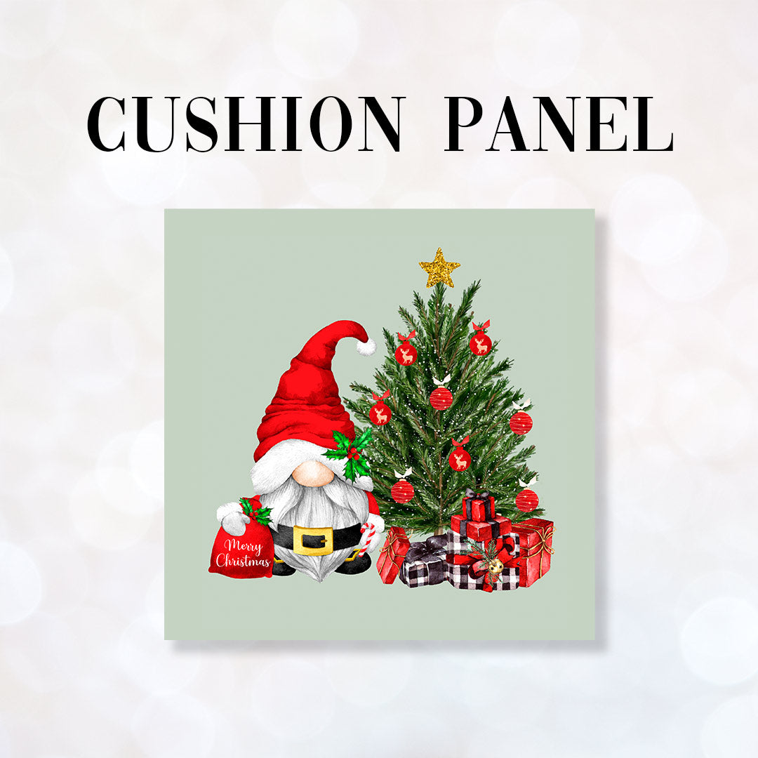 CUSHION Fabric Panel Christmas Tree Gnome CP-1225