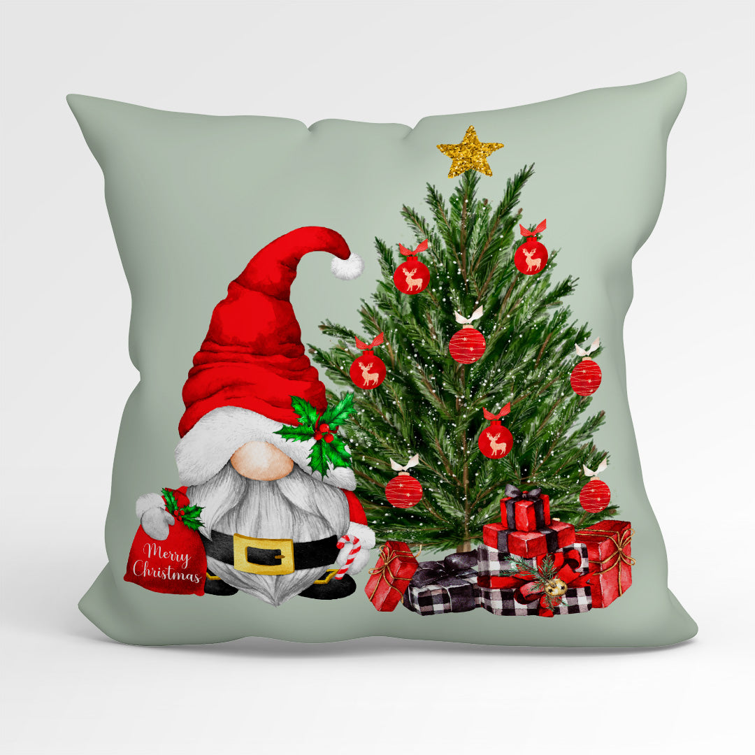 CUSHION Fabric Panel Christmas Tree Gnome CP-1225