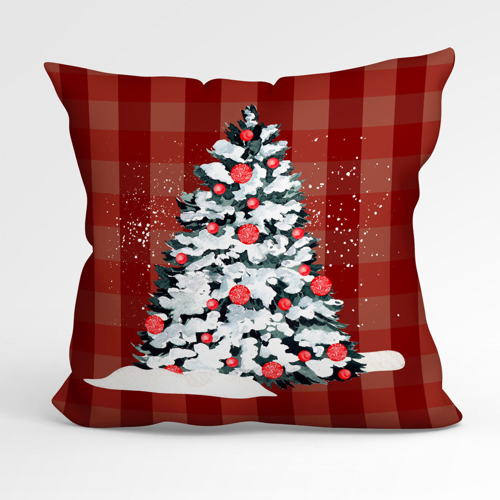 CUSHION Fabric Panel Christmas Tree Red CP-1227