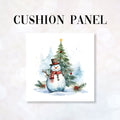 CUSHION Fabric Panel Christmas Tree Snowman CP-1222