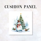 CUSHION Fabric Panel Christmas Tree Snowman CP-1222