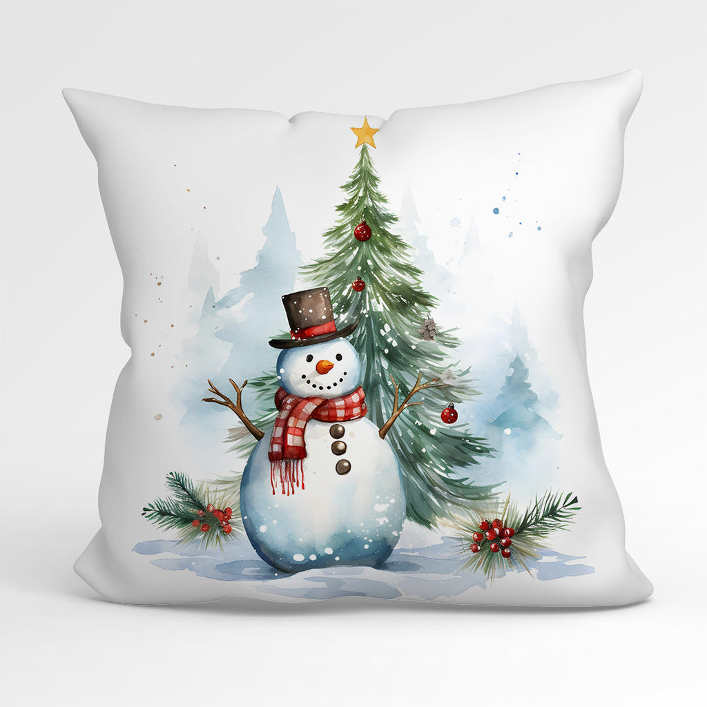 CUSHION Fabric Panel Christmas Tree Snowman CP-1222