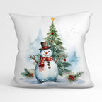 CUSHION Fabric Panel Christmas Tree Snowman CP-1222
