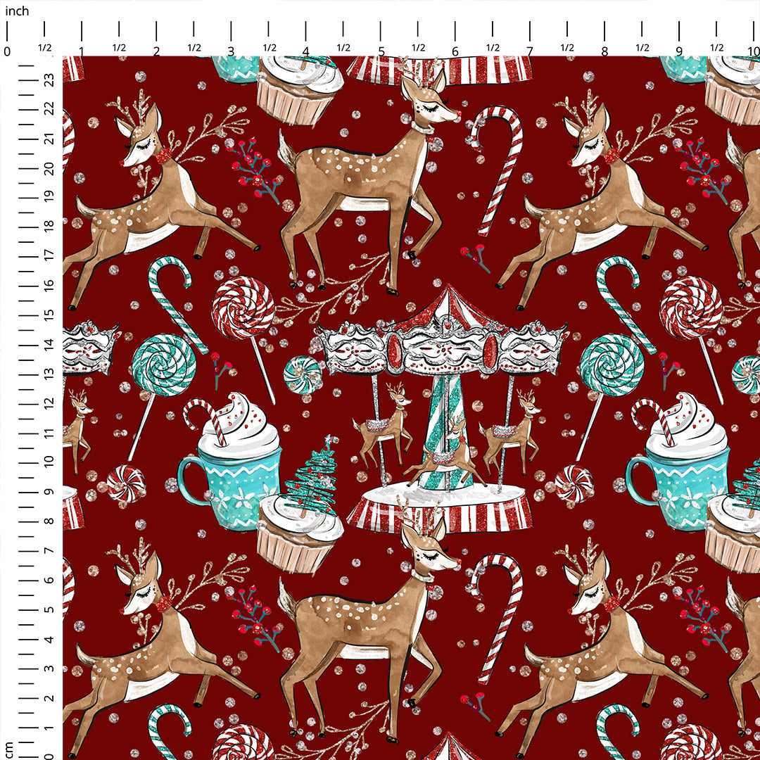 Christmas Wonderland Red Fabric