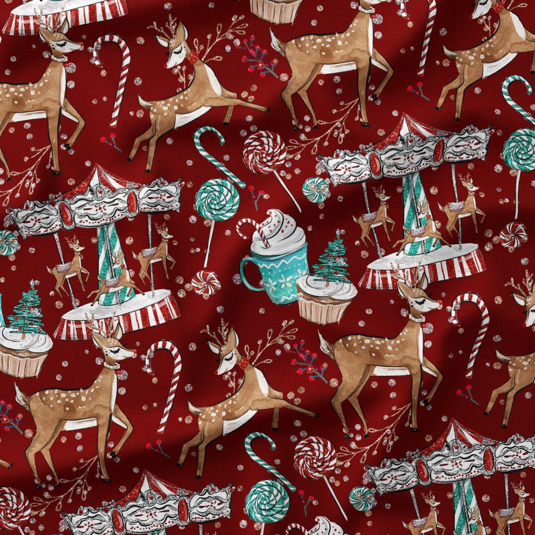 Christmas Wonderland Red Fabric