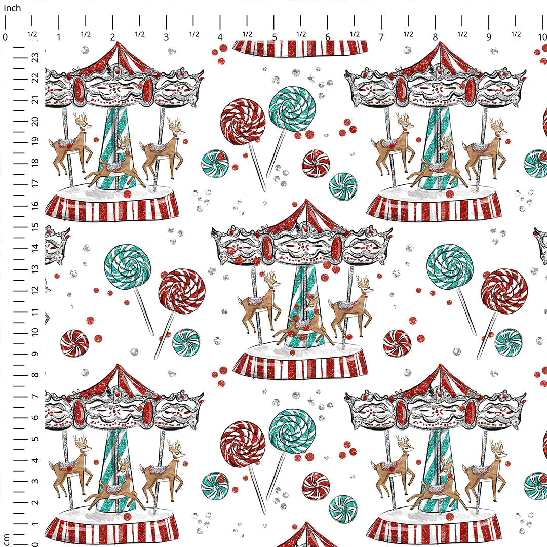 Christmas Wonderland White Fabric
