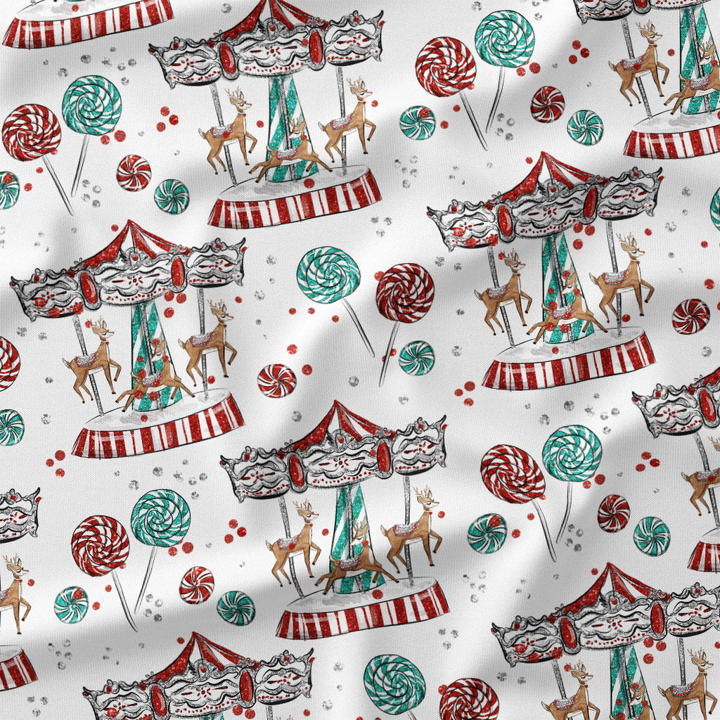 Christmas Wonderland White Fabric