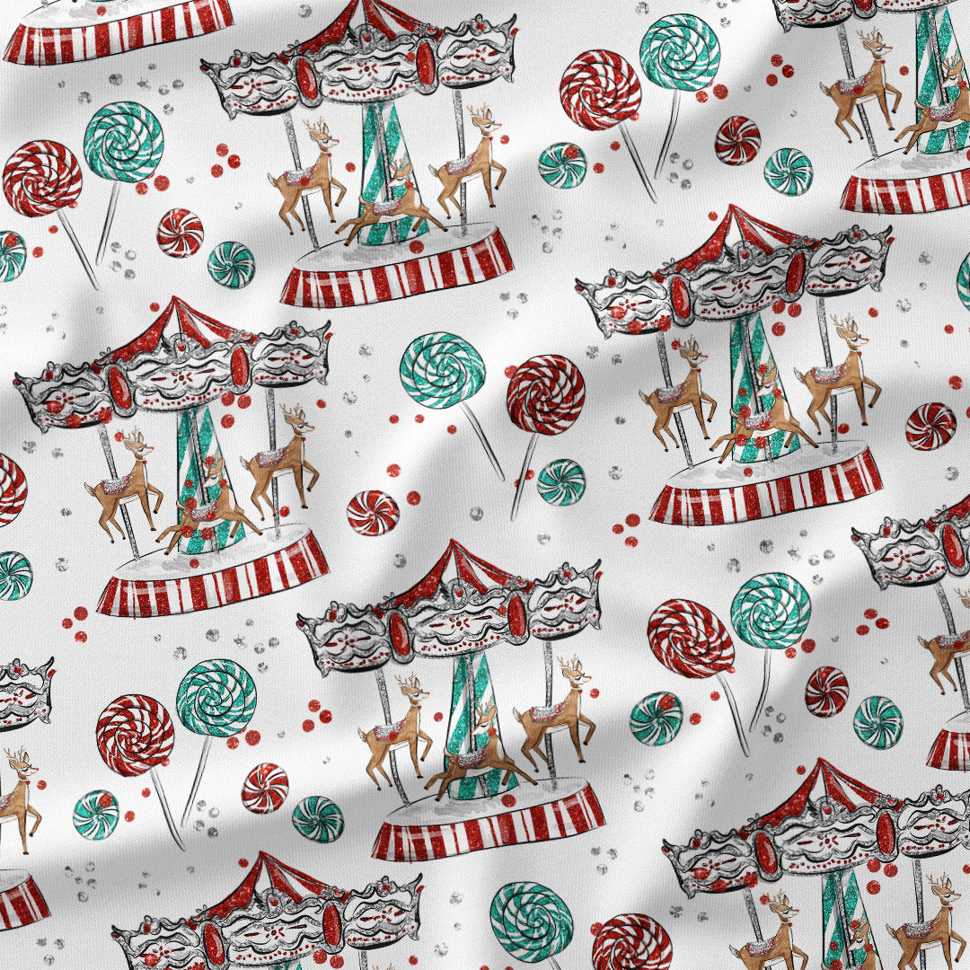 Christmas Wonderland White Fabric