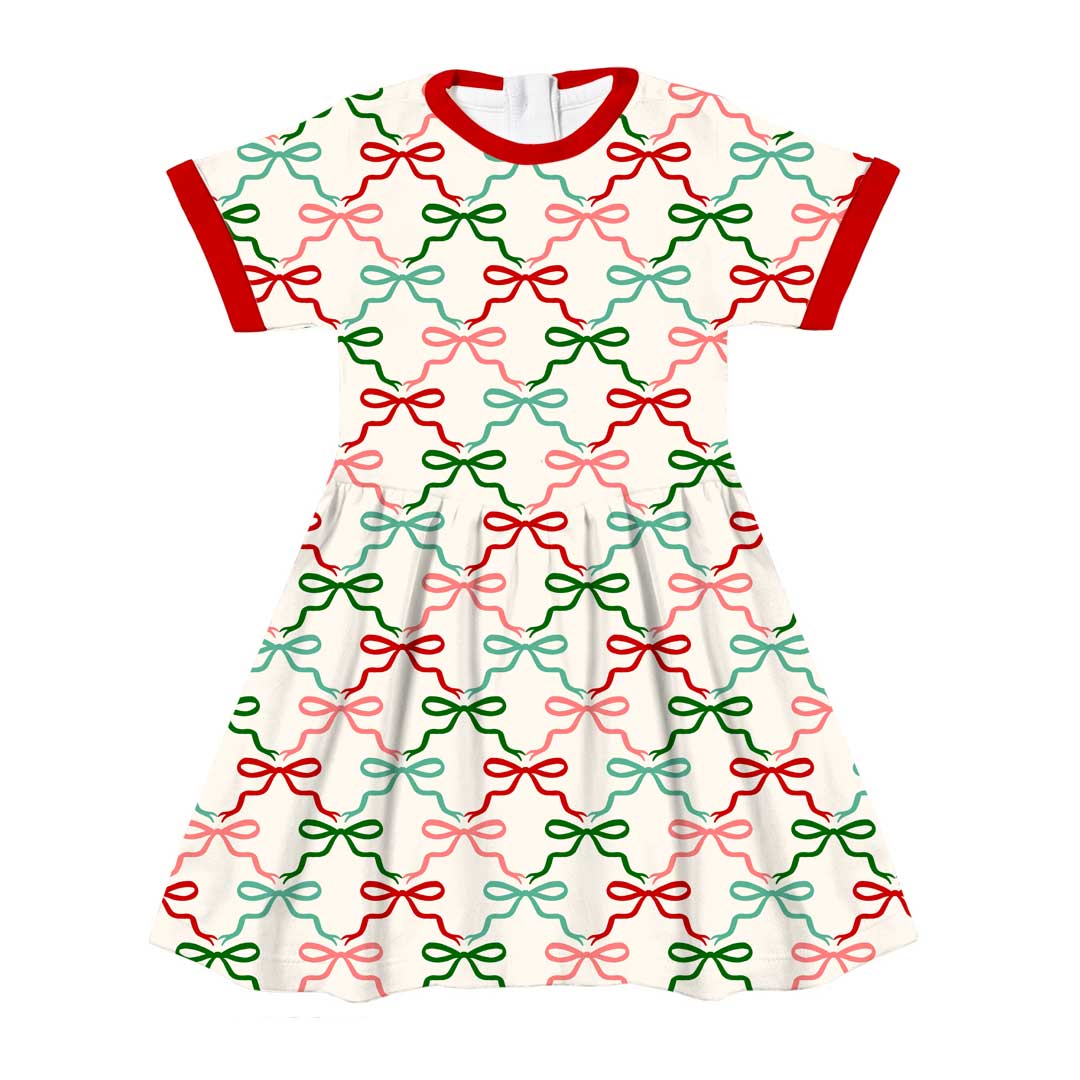 Christmas Bows Red and Green Fabric