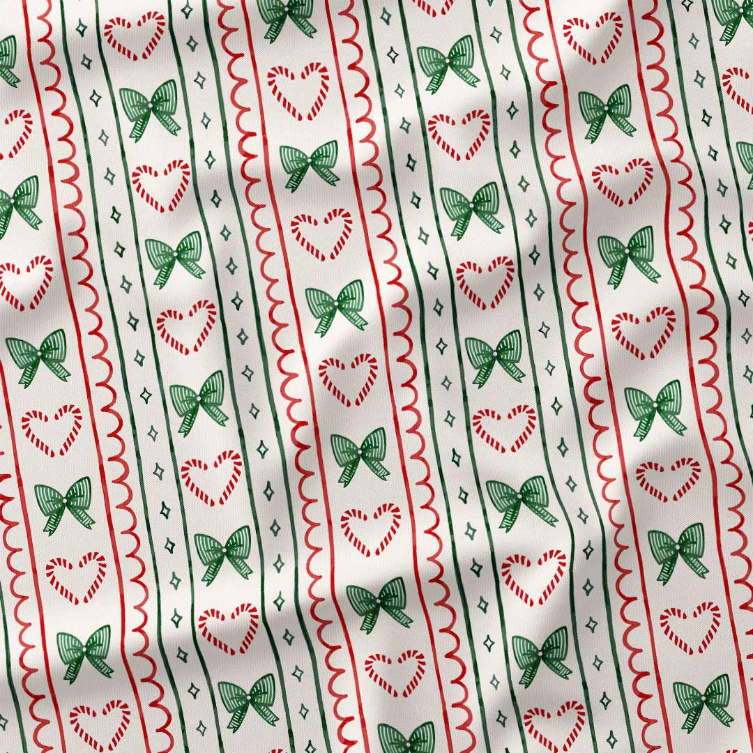 Christmas Candy Cane Coquette Fabric