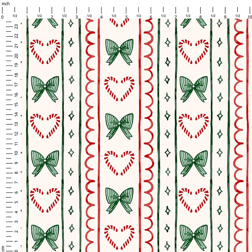 Christmas Candy Cane Coquette Fabric