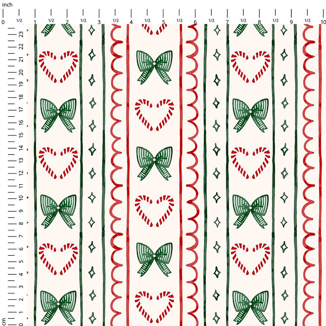 Christmas Candy Cane Coquette Fabric