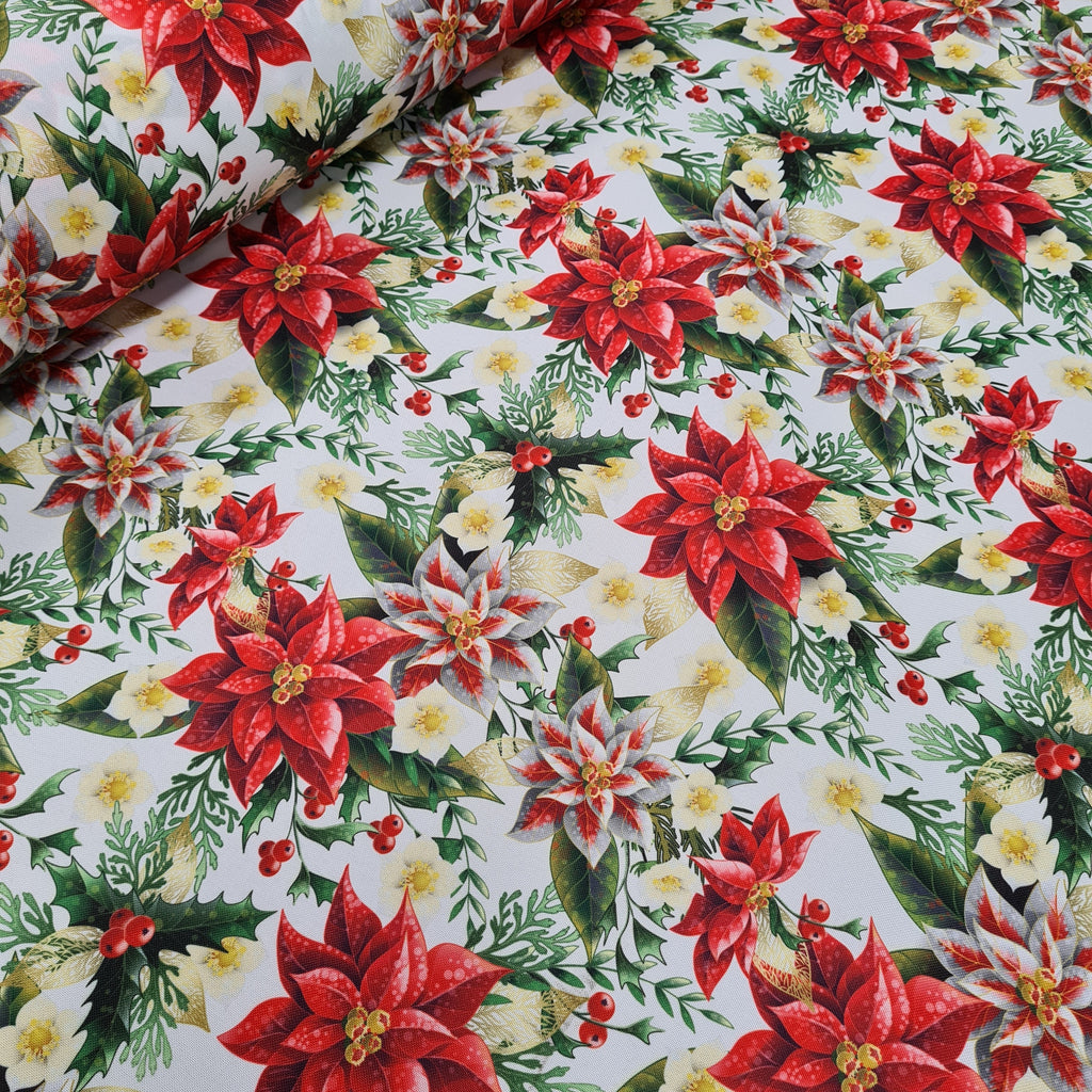 Christmas Poinsettia Fabric