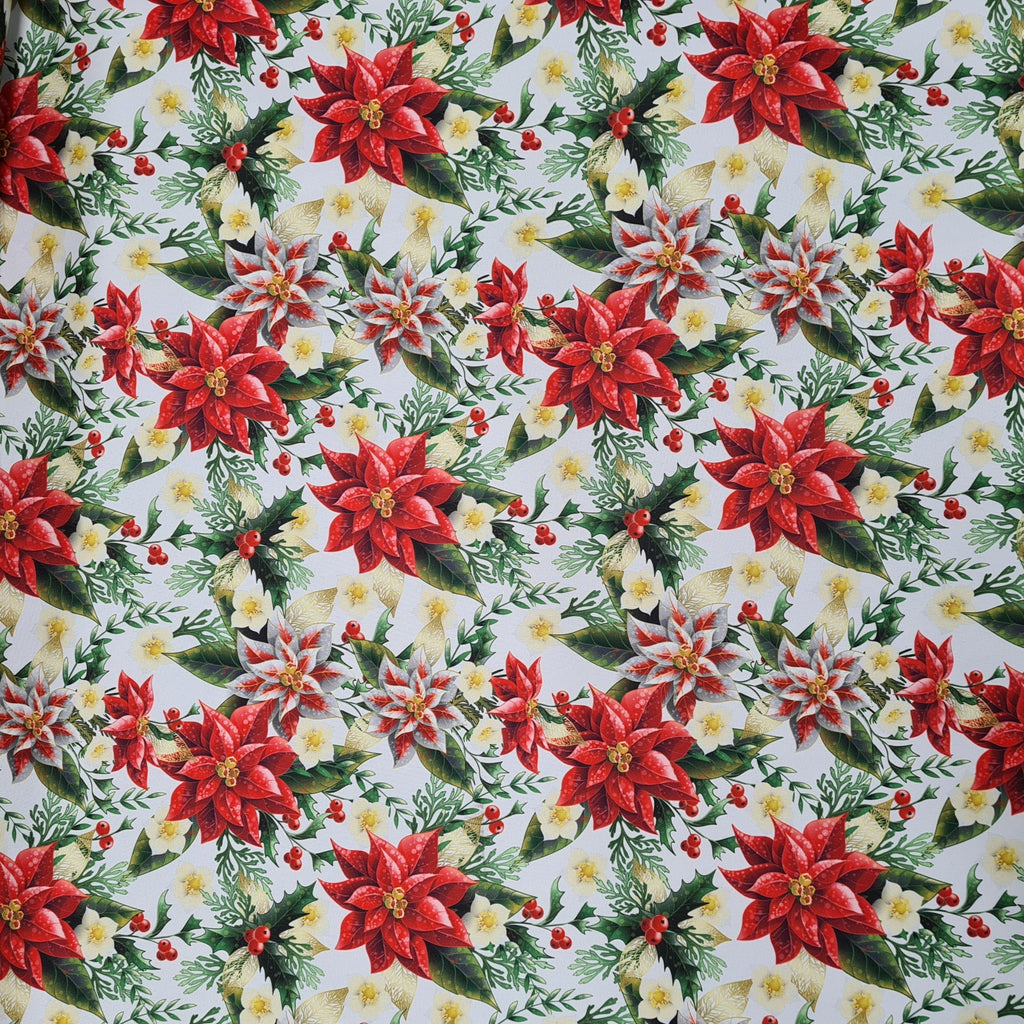 Christmas Poinsettia Fabric