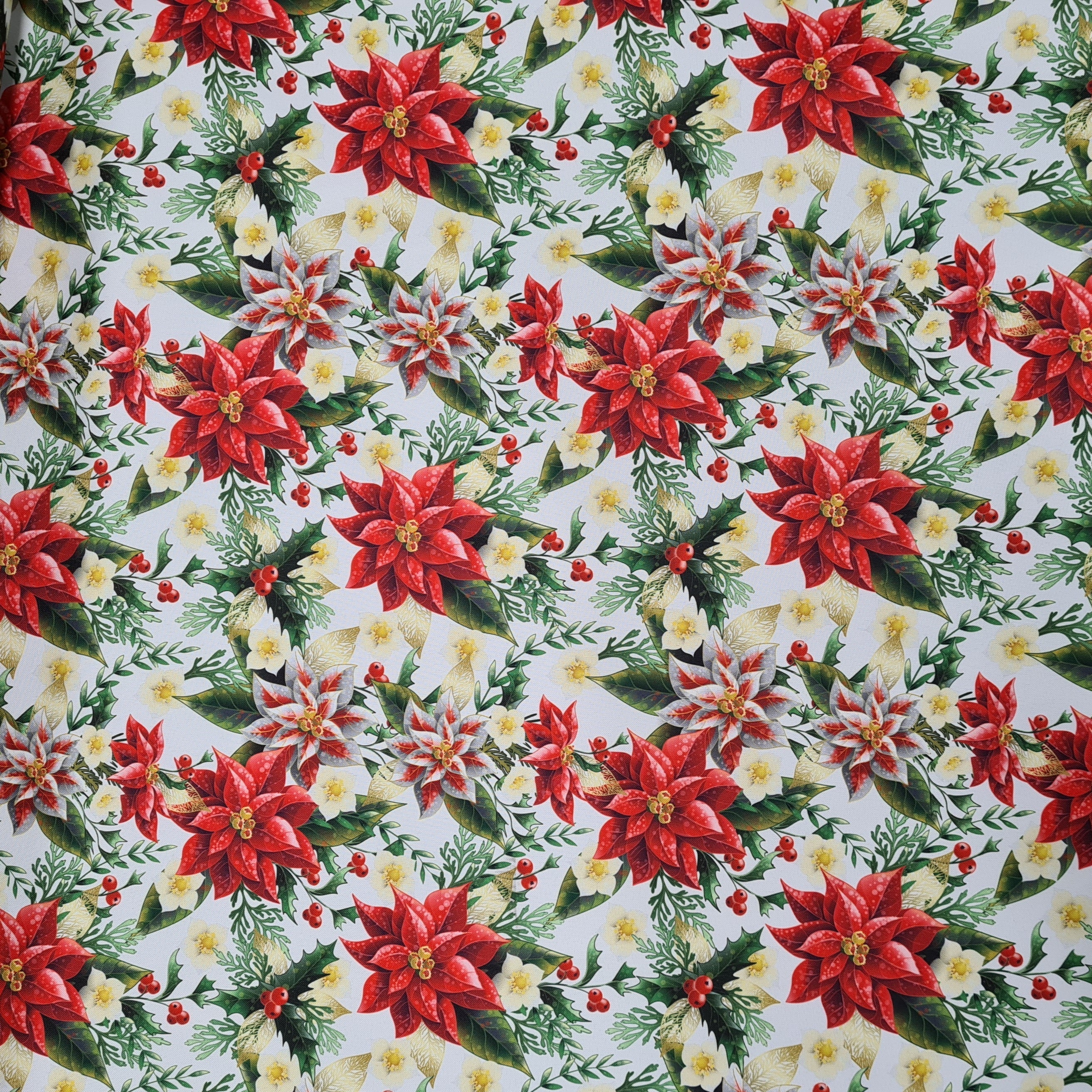 Christmas Poinsettia Fabric