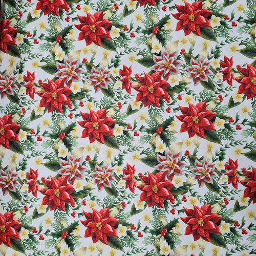 Christmas Poinsettia Fabric