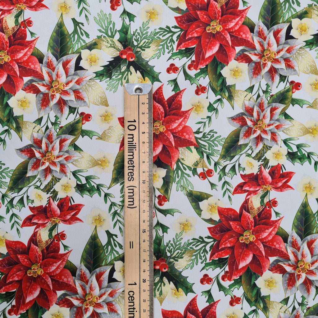 Christmas Poinsettia Fabric