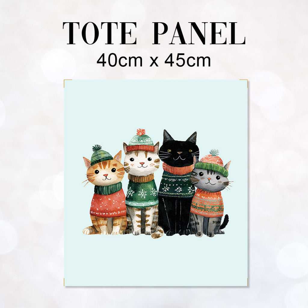 TOTE Panel Christmas Jumper Cats TP-831