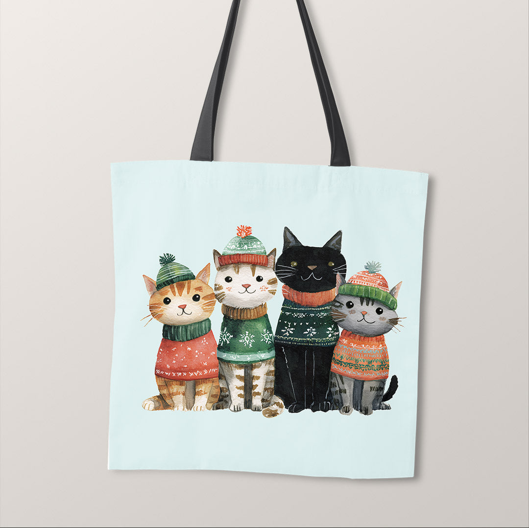 TOTE Panel Christmas Jumper Cats TP-831