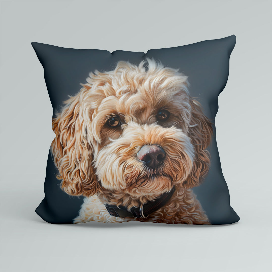 CUSHION Fabric Panel Cockapoo Grey CP-114