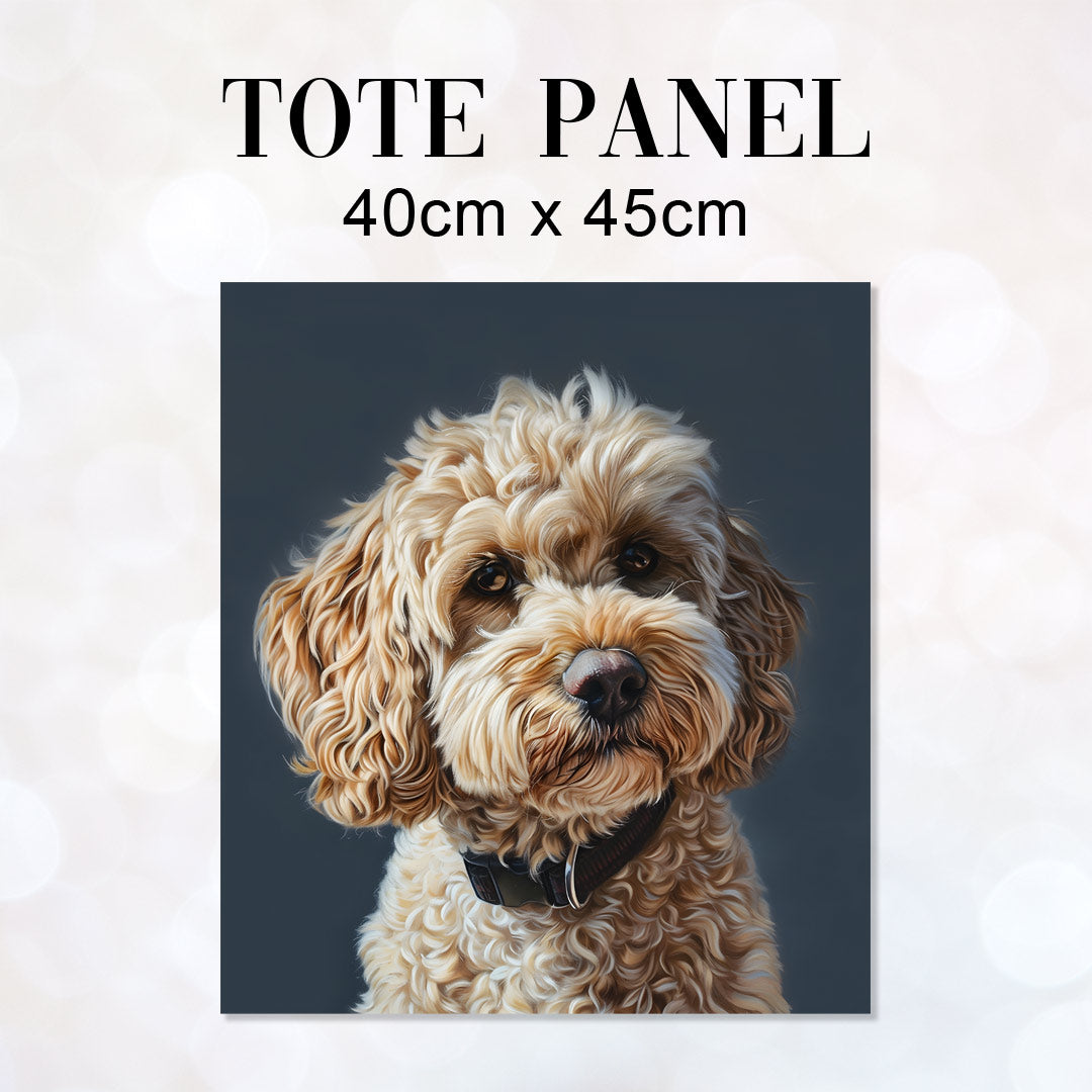 TOTE Cockapoo Grey Fabric Bag Panel TP-166