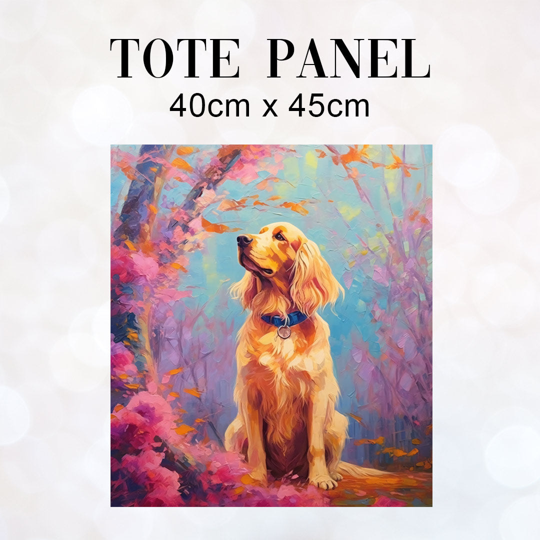 TOTE Cocker Spaniel Pastel Forest Fabric Bag Panel TP-129