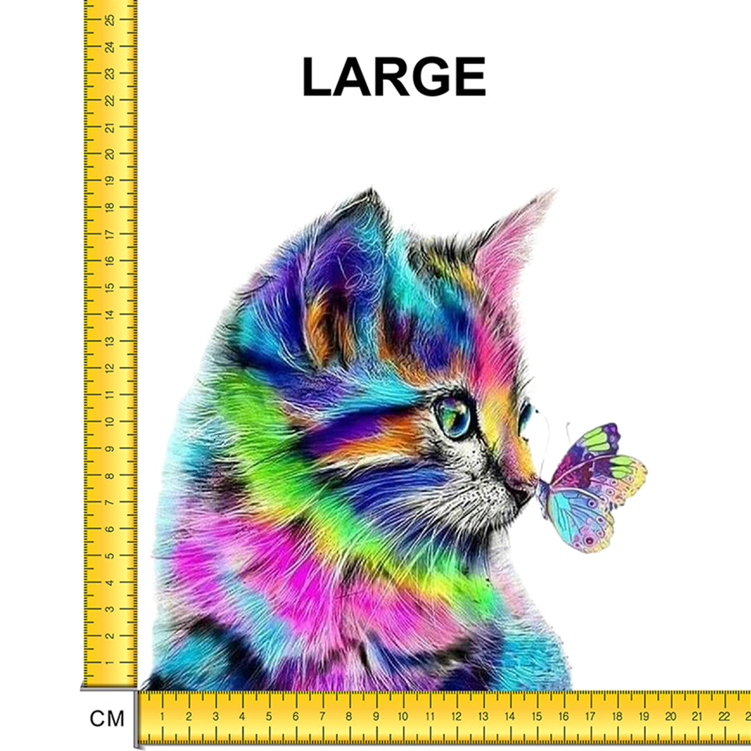 Colourful Cat Iron on fabric heat transfer DTF-66