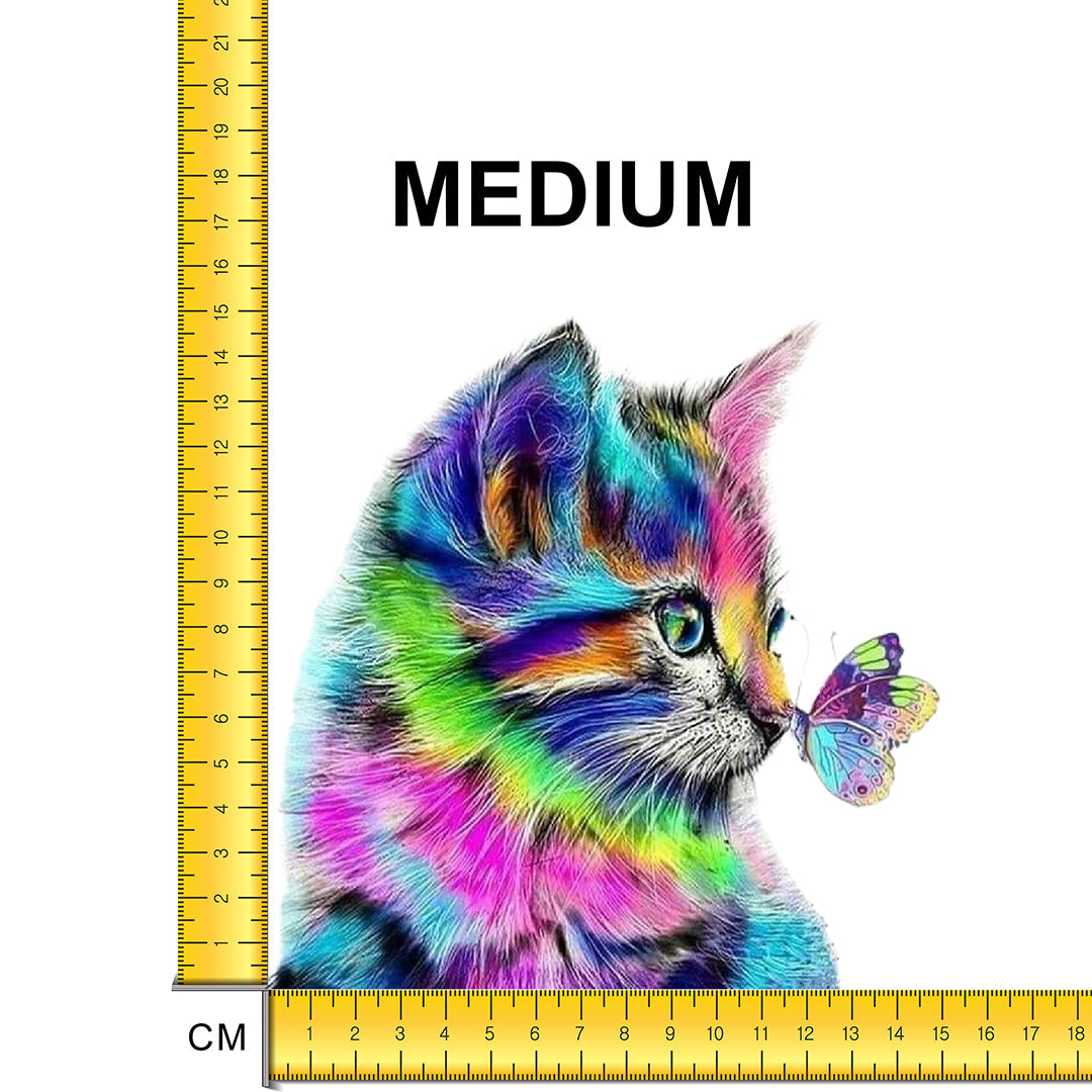 Colourful Cat Iron on fabric heat transfer DTF-66