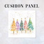 CUSHION Panel Colourful Christmas Trees 1 CP-791