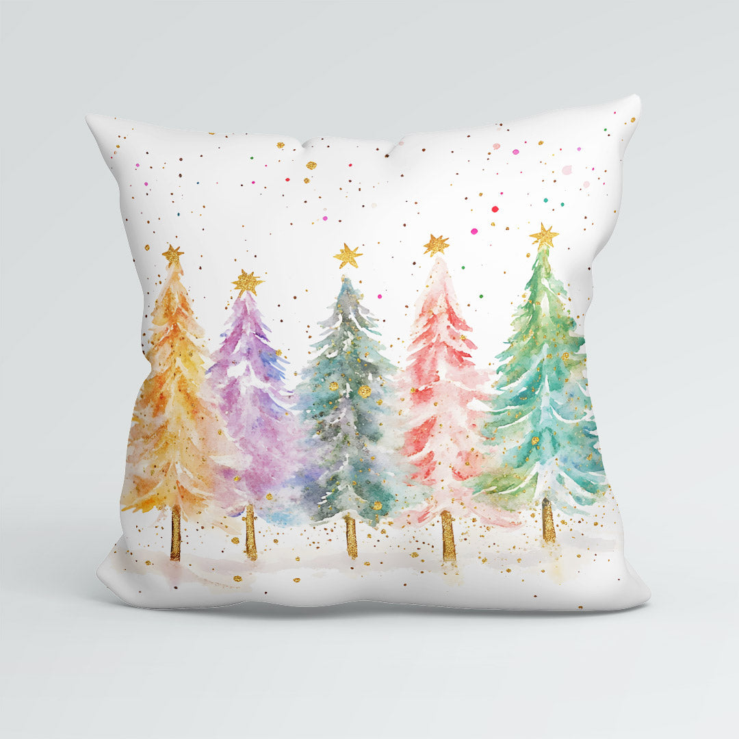 CUSHION Panel Colourful Christmas Trees 1 CP-791