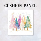 CUSHION Panel Colourful Christmas Trees 2 CP-792