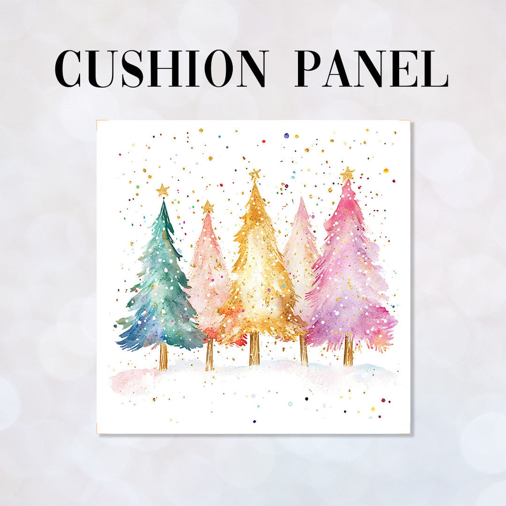 CUSHION Panel Colourful Christmas Trees 3 CP-793
