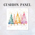 CUSHION Panel Colourful Christmas Trees 3 CP-793