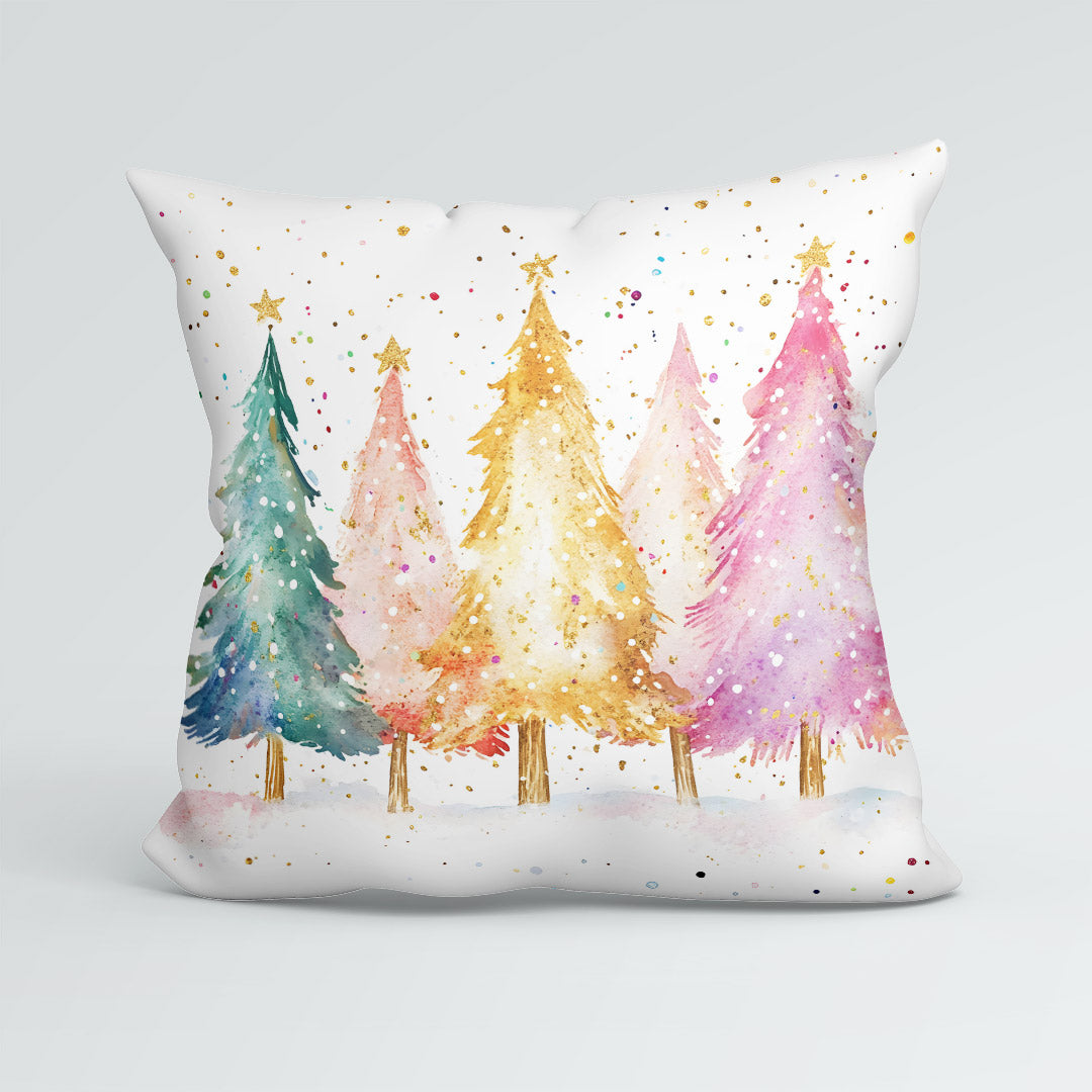 CUSHION Panel Colourful Christmas Trees 3 CP-793