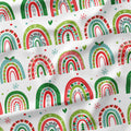 Colourful Christmas Rainbows Fabric
