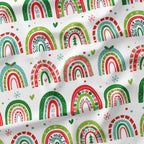 Colourful Christmas Rainbows Fabric