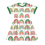 Colourful Christmas Rainbows Fabric