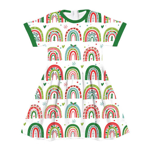 Colourful Christmas Rainbows Fabric