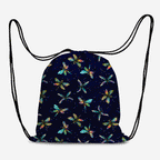 Colourful Dragonflies Navy Fabric