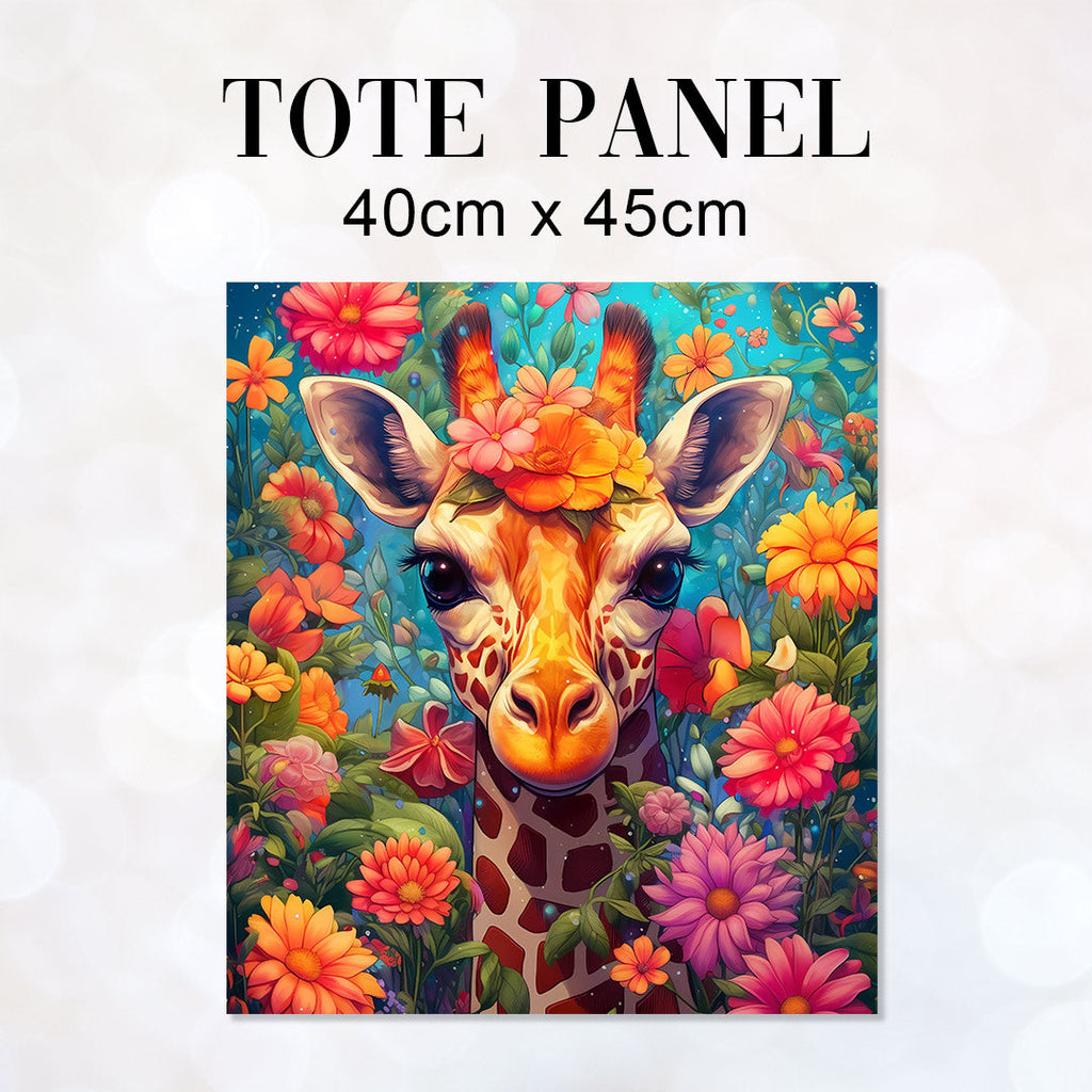 TOTE Colourful Giraffe Fabric Bag Panel