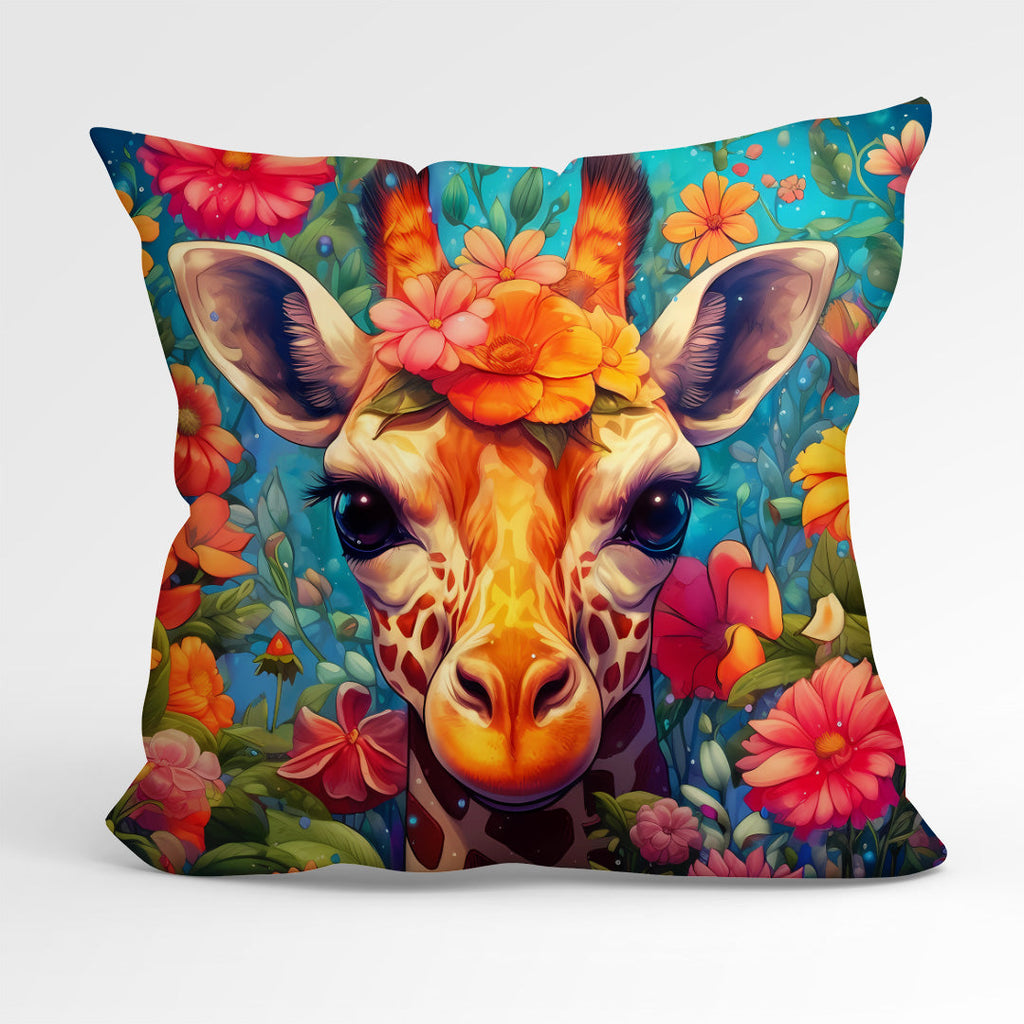 CUSHION Fabric Panel Colourful Giraffe CP-1235